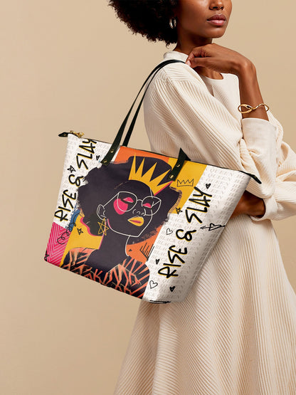 "Aina" Coconut White Leather Tote Bag