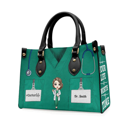  Leather Bag Because Your Life Is Worth My Time - Personalized Leather Bag