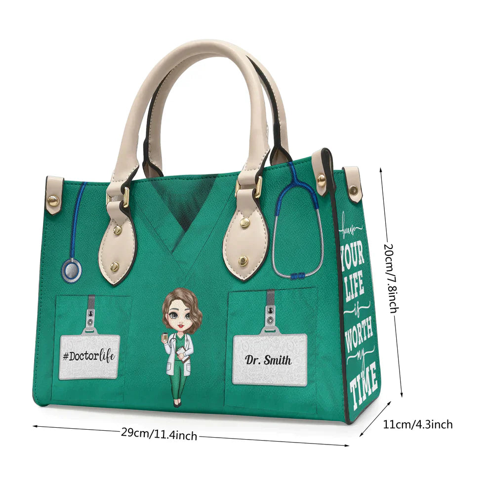  Leather Bag Because Your Life Is Worth My Time - Personalized Leather Bag
