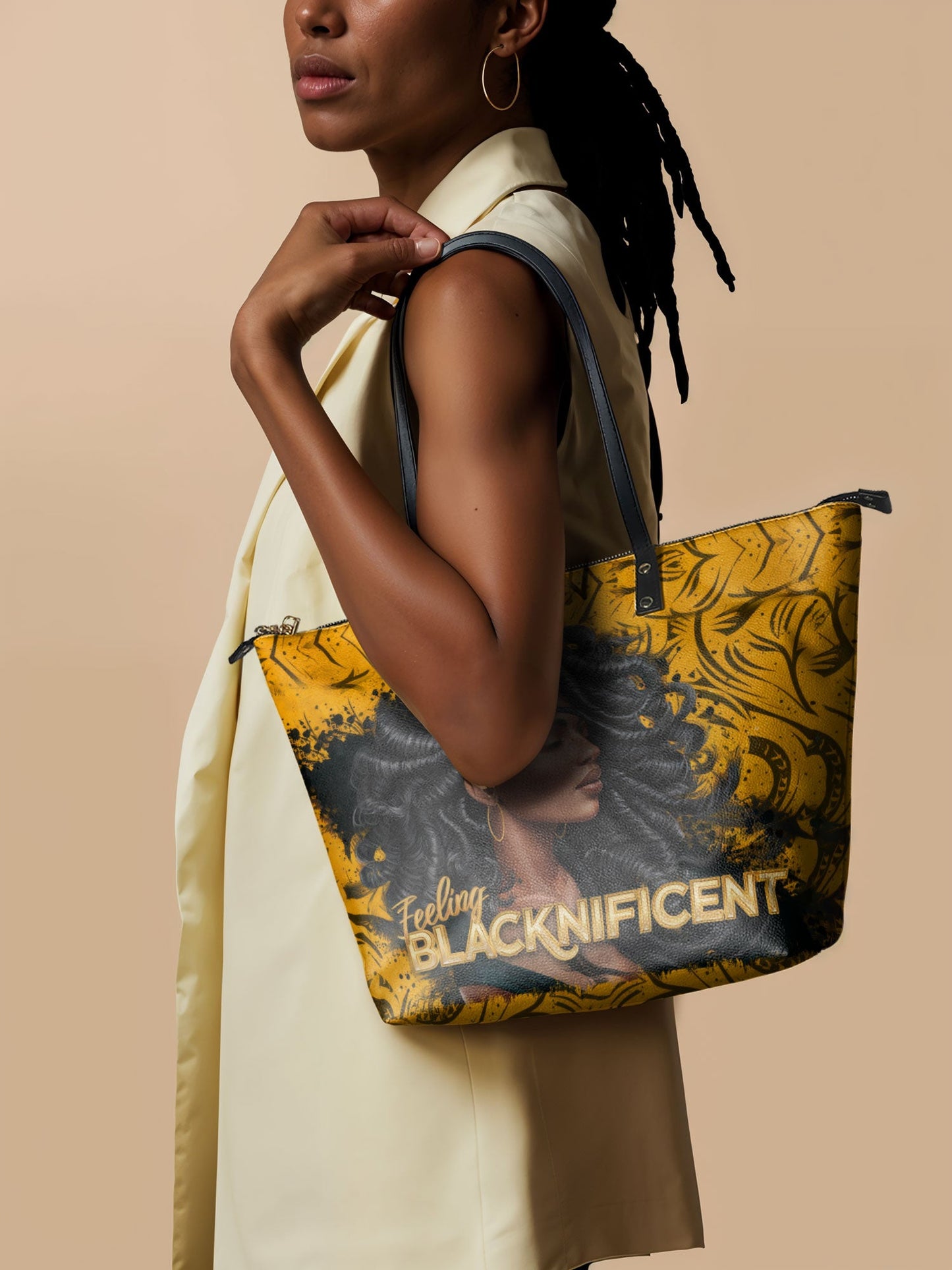 "Blacknificent" Leather Tote Bag