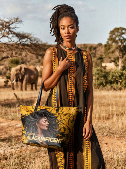 "Blacknificent" Leather Tote Bag