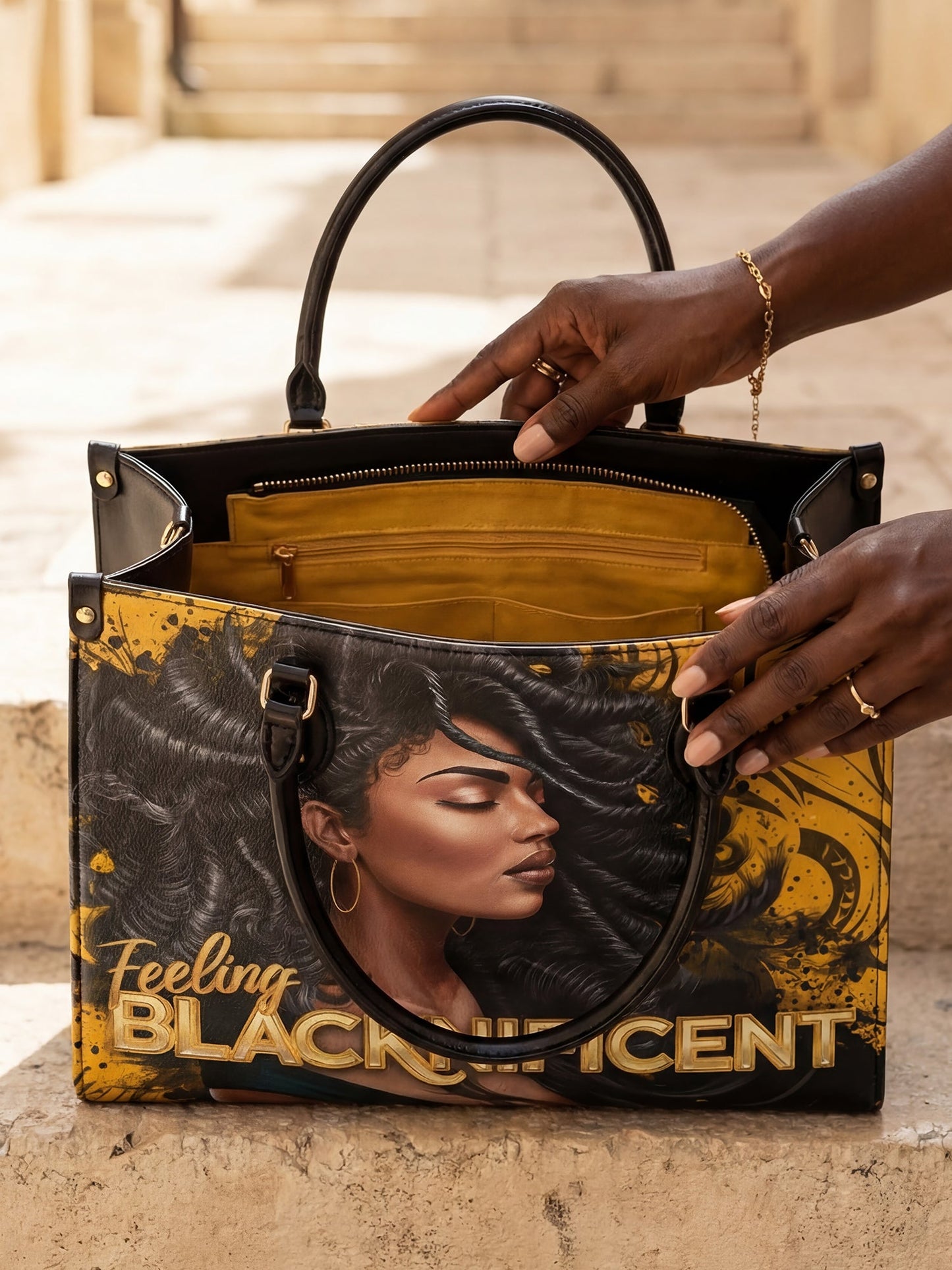 "Blacknificent" Leather Handbag