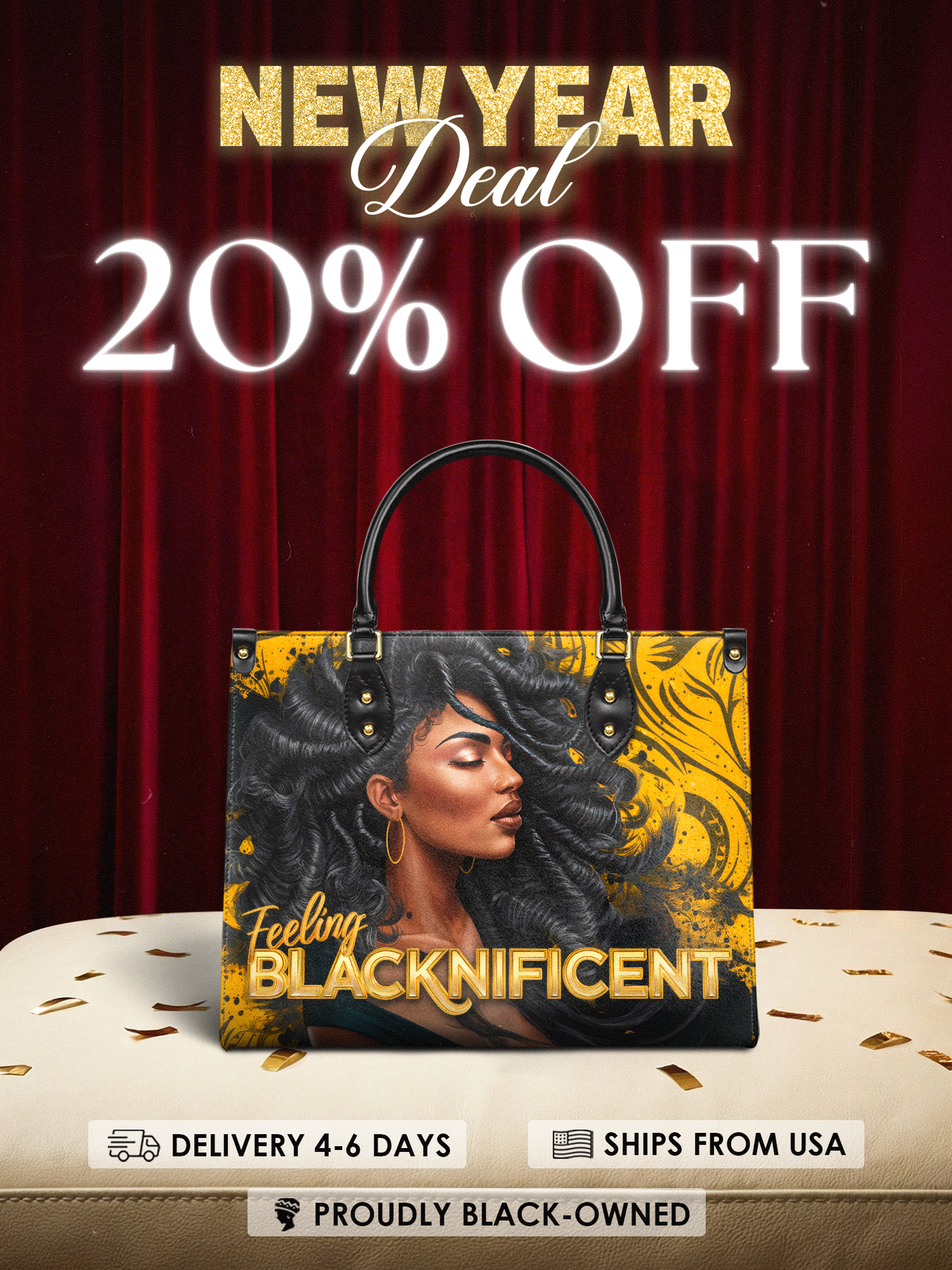"Blacknificent" Leather Handbag Deal