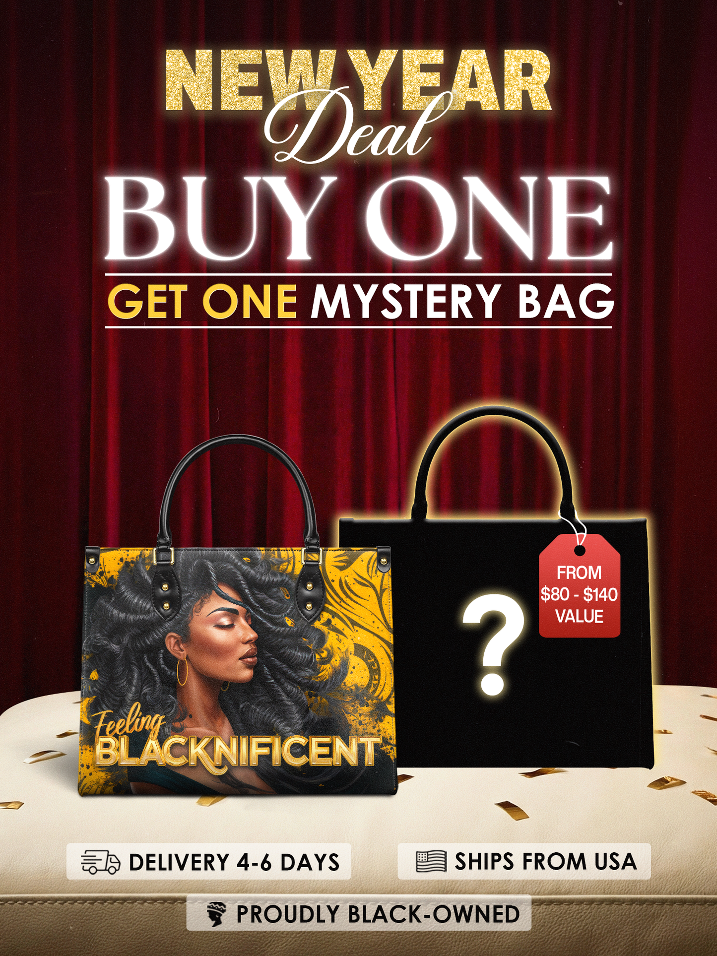 "Blacknificent" Leather Handbag Deal