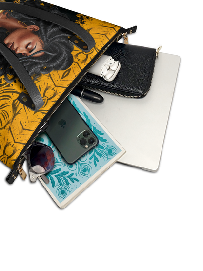 "Blacknificent" Leather Tote Bag