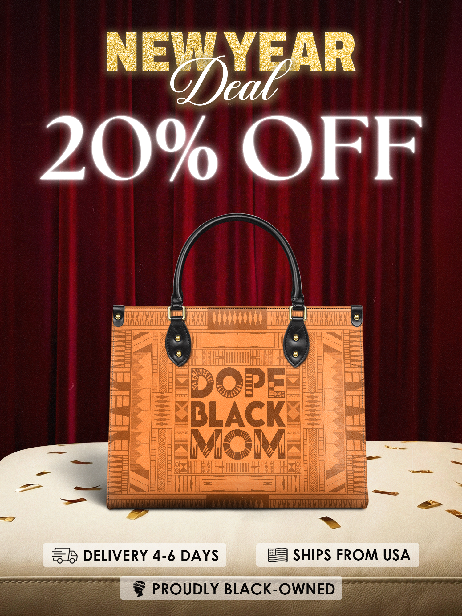 "Dope Black Mom" Leather Handbag Deal