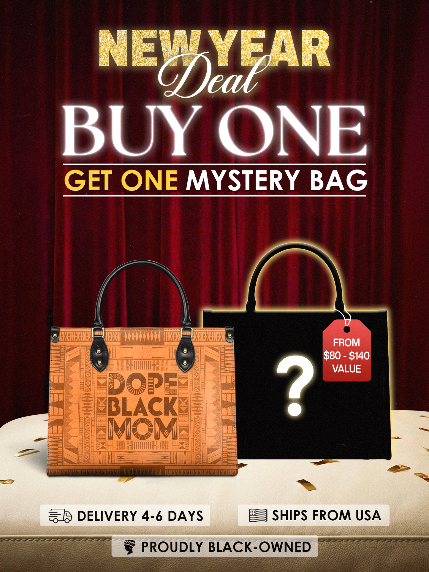 "Dope Black Mom" Leather Handbag Deal