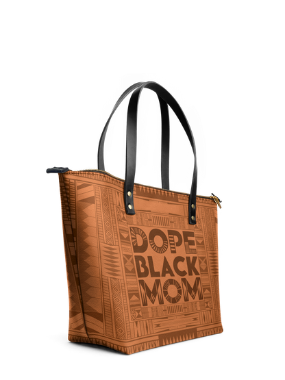 "Dope Black Mom" Leather Tote Bag