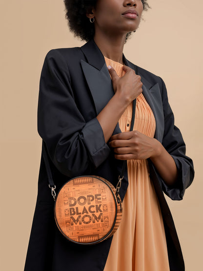 "Dope Black Mom" Circle Crossbody Bag
