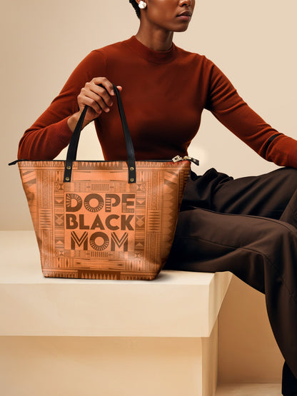"Dope Black Mom" Leather Tote Bag