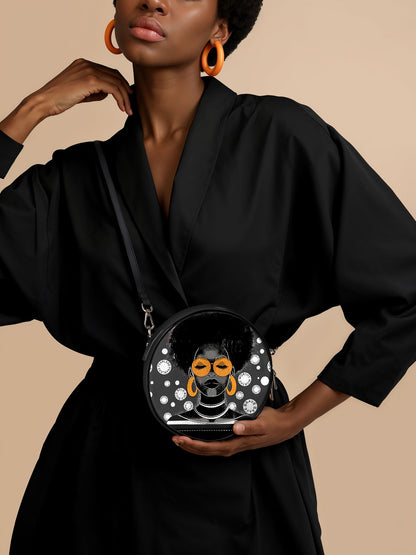 "Fahari" Monochrome Circle Crossbody Bag