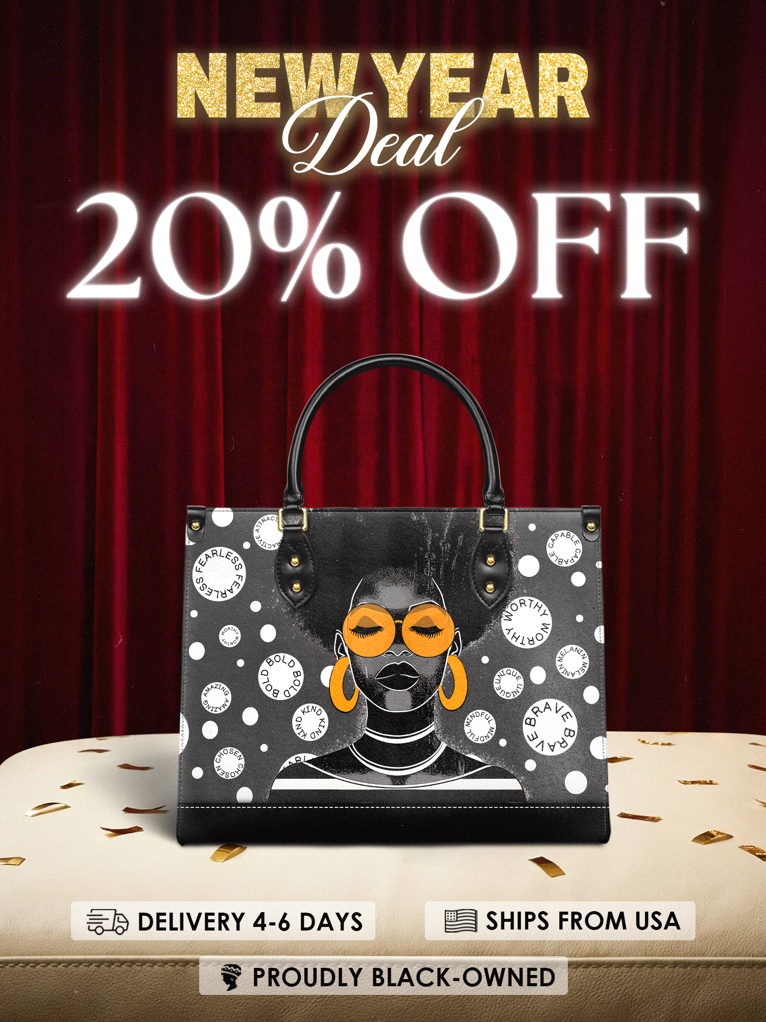 "Fahari" Monochrome Leather Handbag Deal