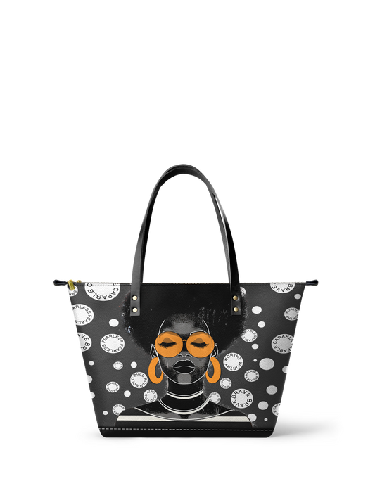 "Fahari" Monochrome Leather Tote Bag