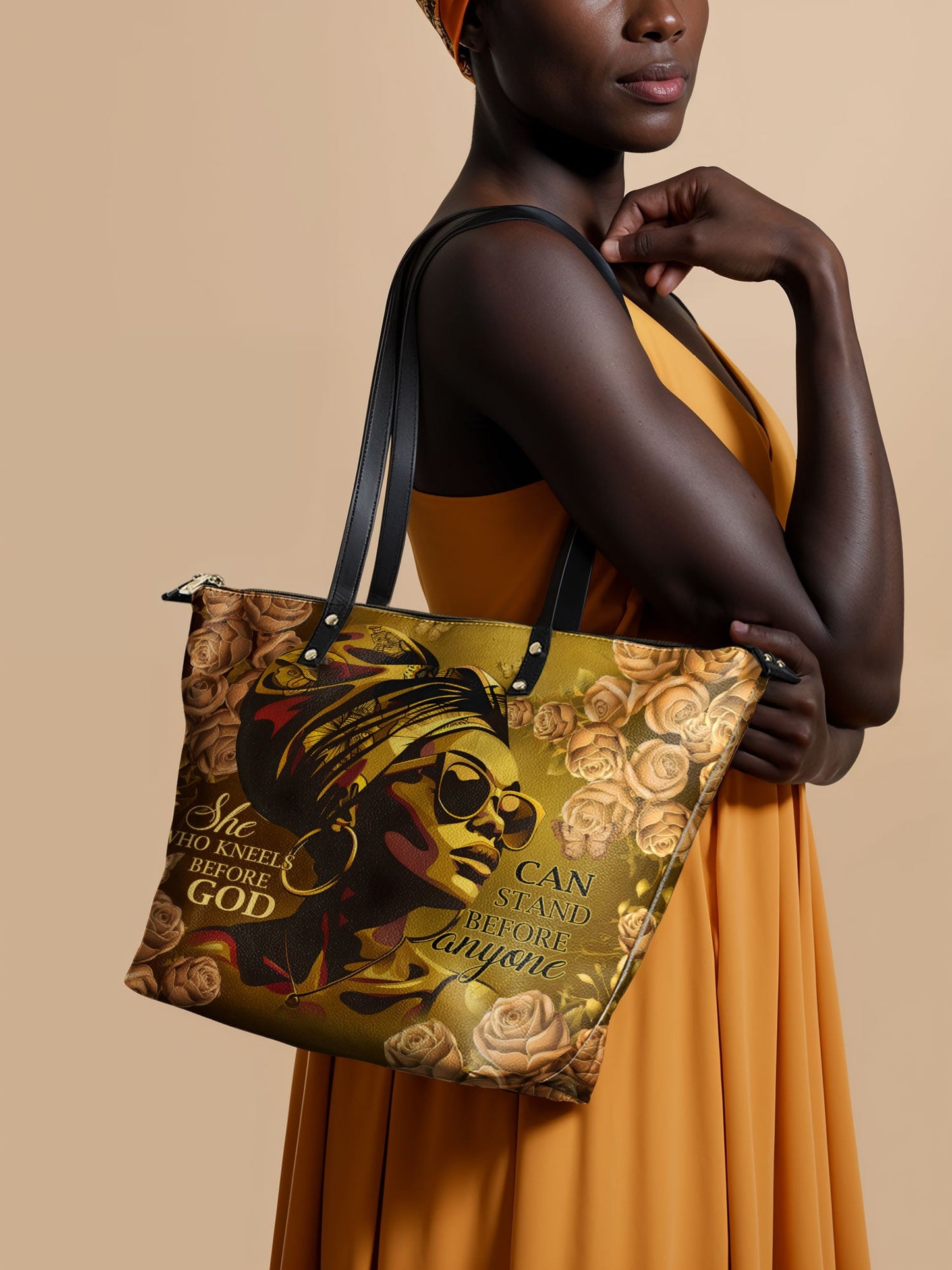 "Godfidence" Leather Tote Bag
