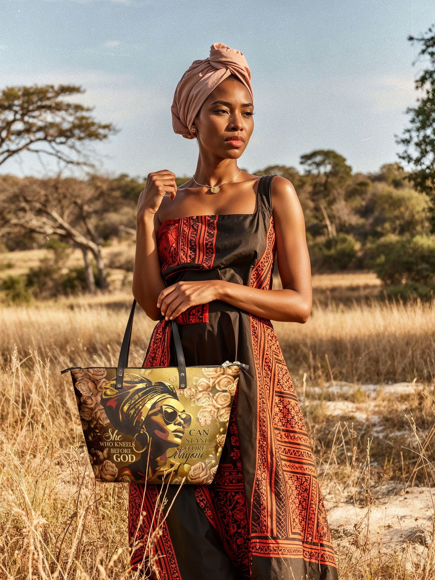 "Godfidence" Leather Tote Bag