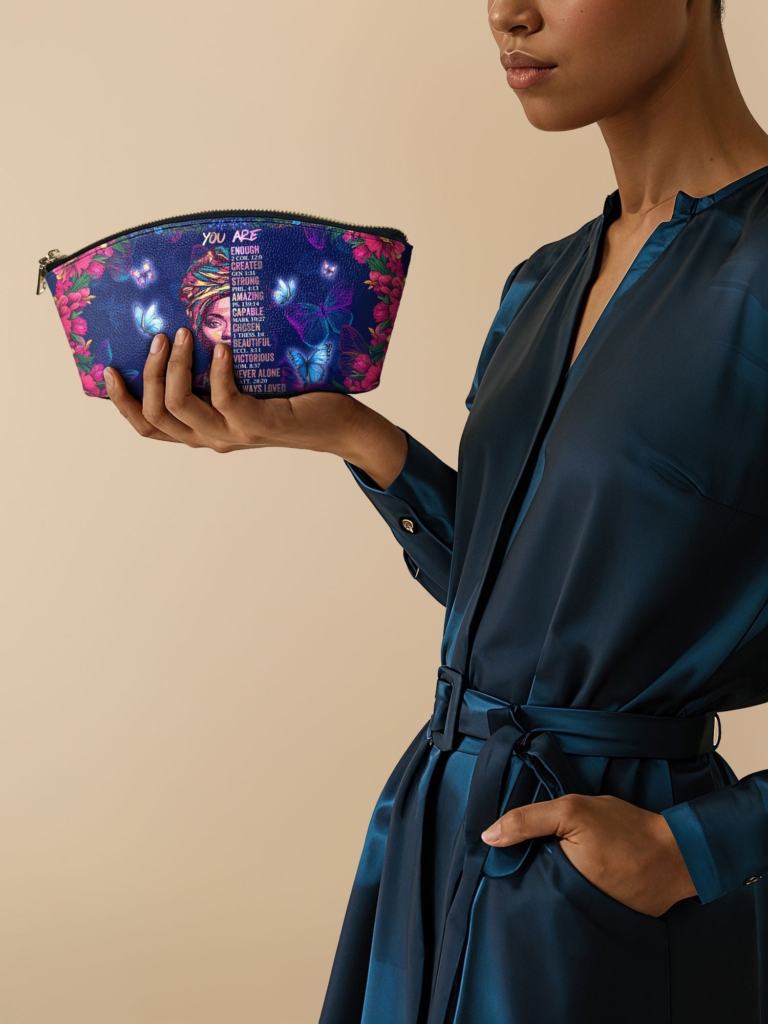 "Imani" Blue Orchid Eclipse Makeup Bag