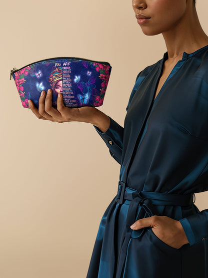 "Imani" Blue Orchid Eclipse Makeup Bag