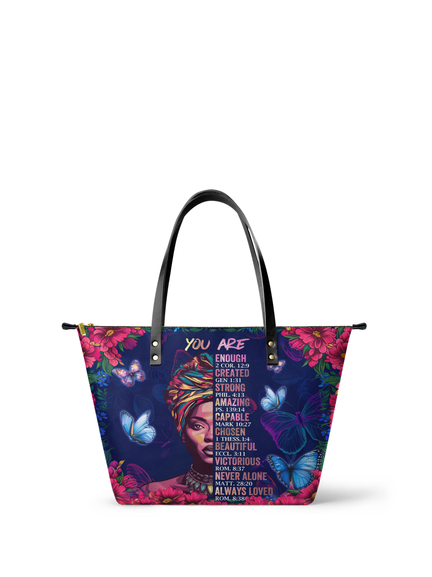 "Imani" Blue Orchid Leather Tote Bag