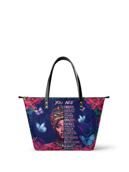 "Imani" Blue Orchid Leather Tote Bag