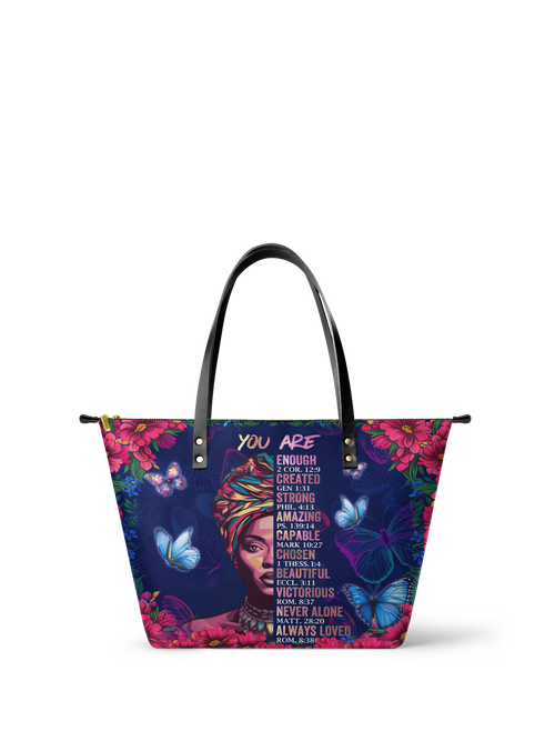 "Imani" Blue Orchid Leather Tote Bag
