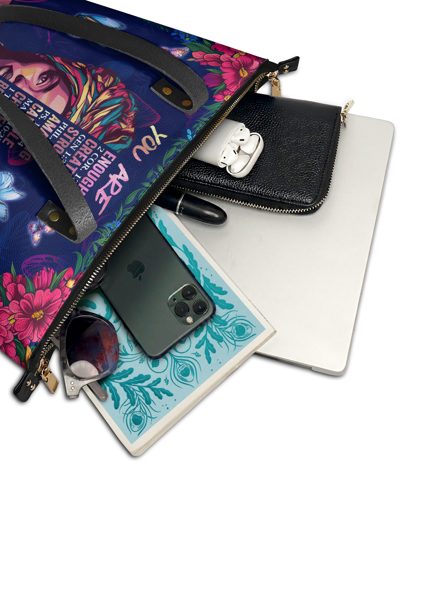 "Imani" Blue Orchid Leather Tote Bag