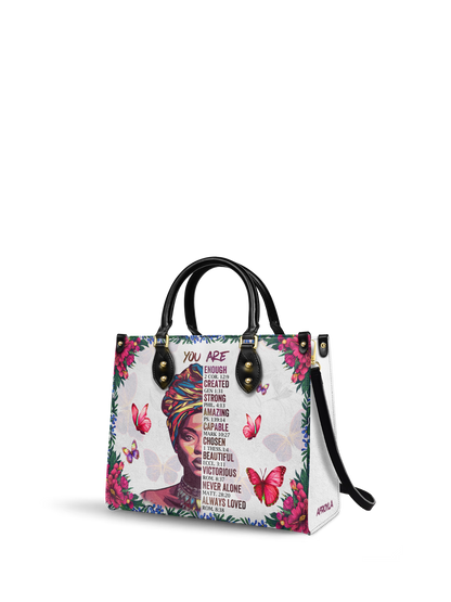 "Imani" Dove White Leather Handbag Deal