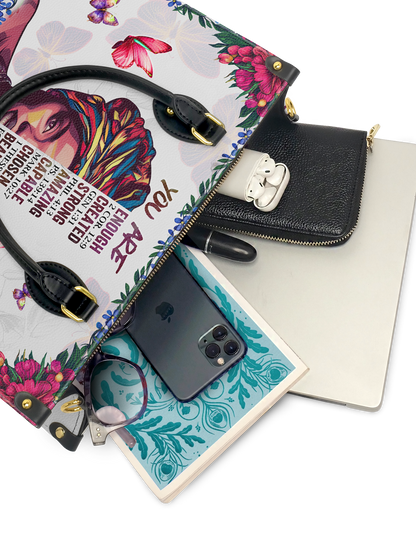 "Imani" Dove White Leather Handbag Deal