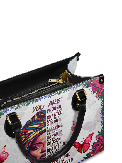 "Imani" Dove White Leather Handbag Deal