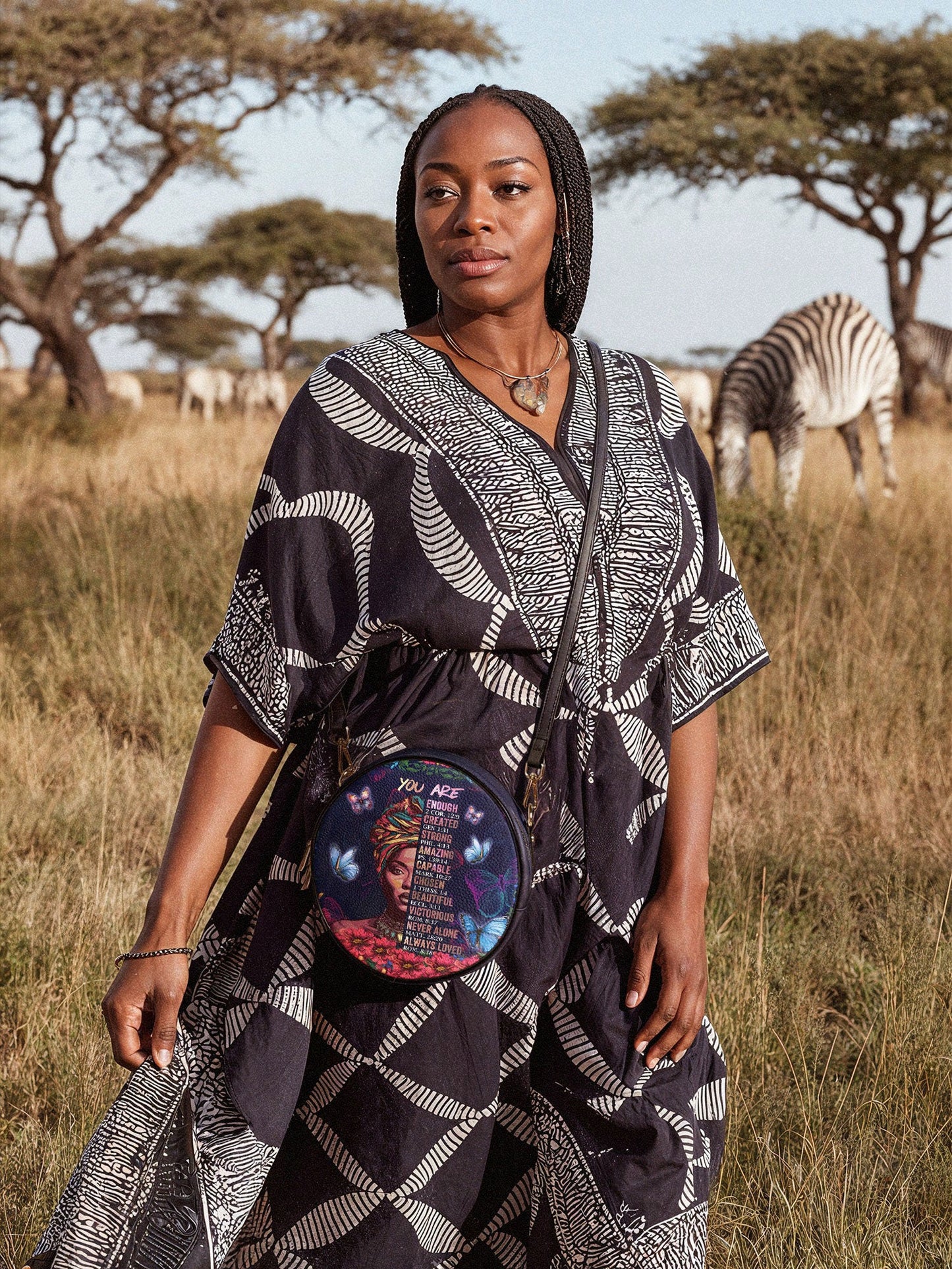 "Imani" Blue Orchid Circle Crossbody Bag