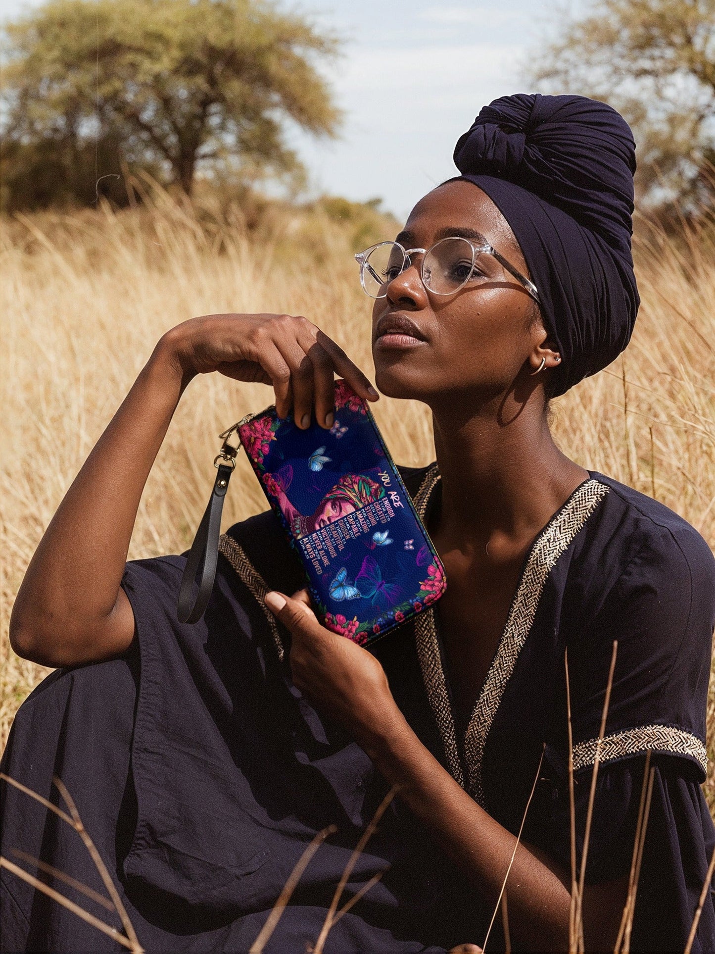 "Imani" Blue Orchid Wallet