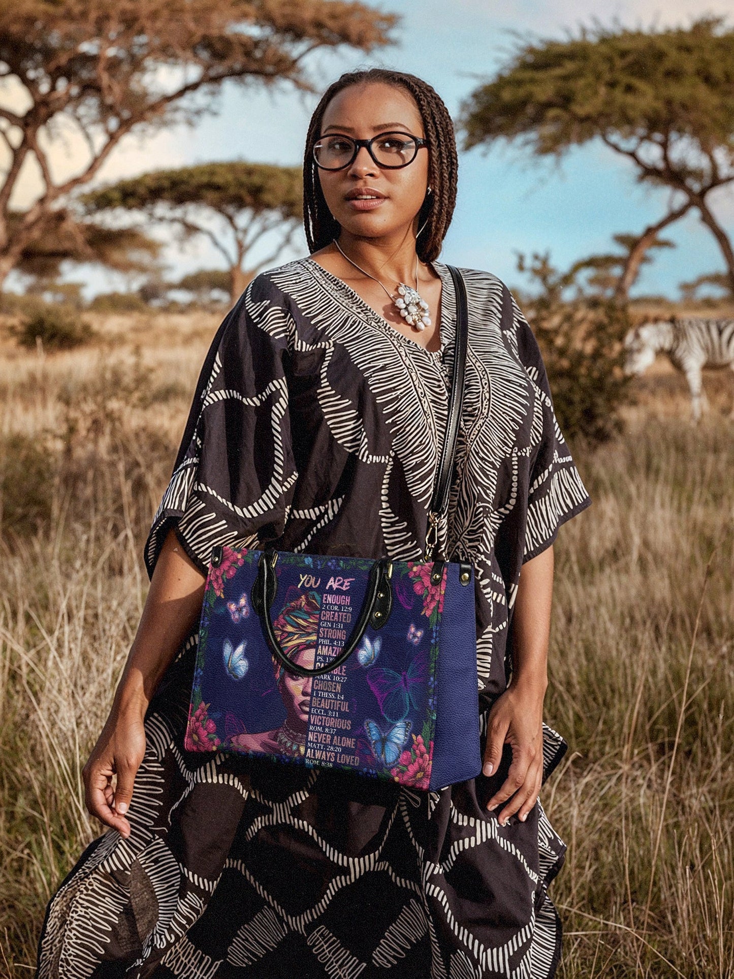 "Imani" Blue Orchid Leather Handbag