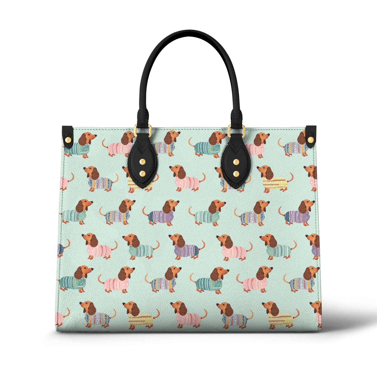  Leather Bag Dog Leather Bag Colorful Dachshunds Ver2