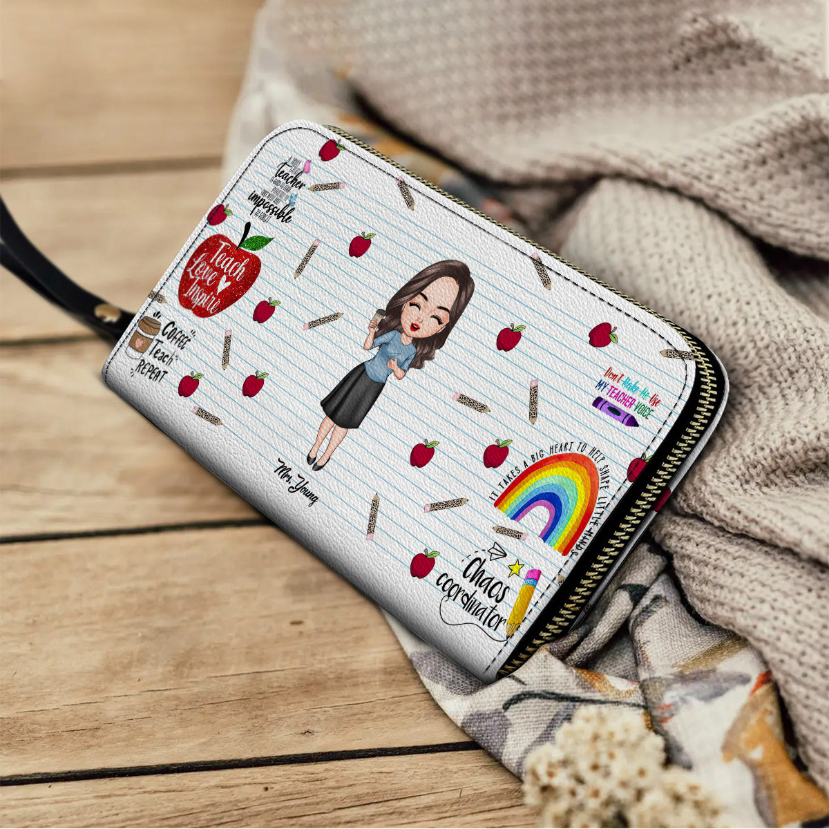  Teach Love Inspire Teacher - Personalized Wallet