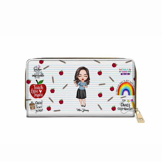  Teach Love Inspire Teacher - Personalized Wallet