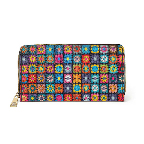  Crochet Granny/Mom Square Blanket Purse With Wristlet Strap Handle