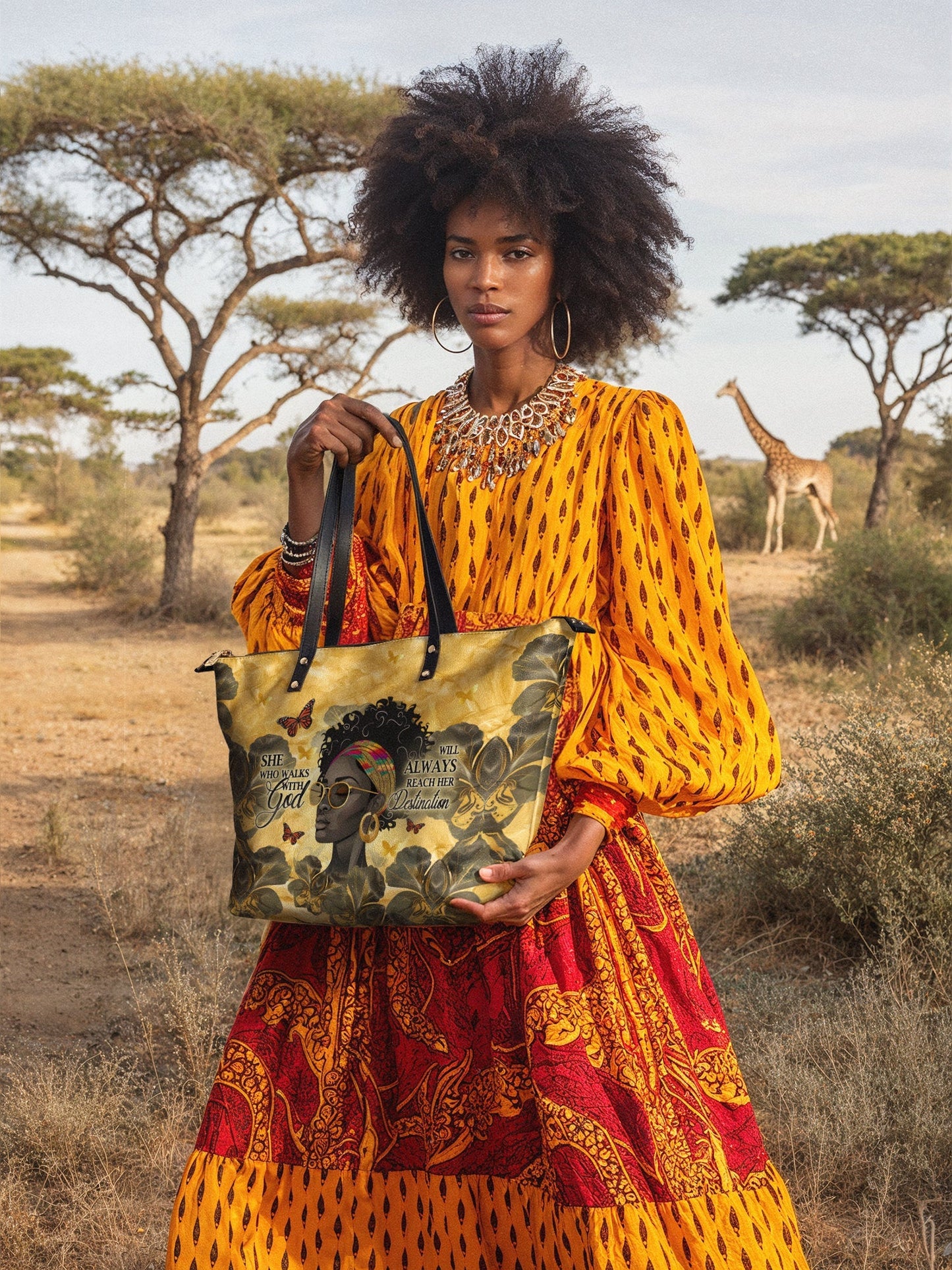 "Njia" Leather Tote Bag