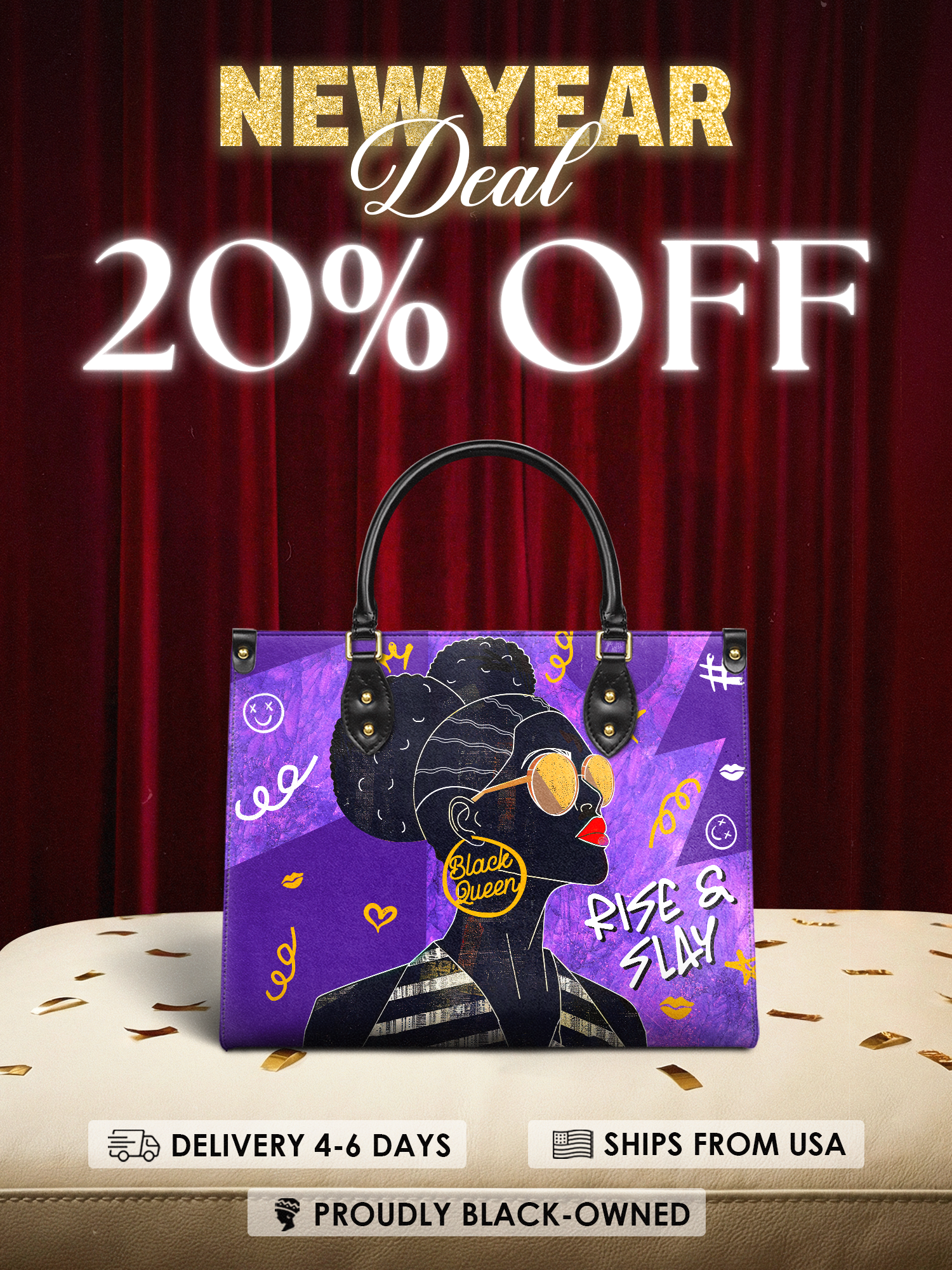 "Sanaa" Purple Crayon Leather Handbag Deal