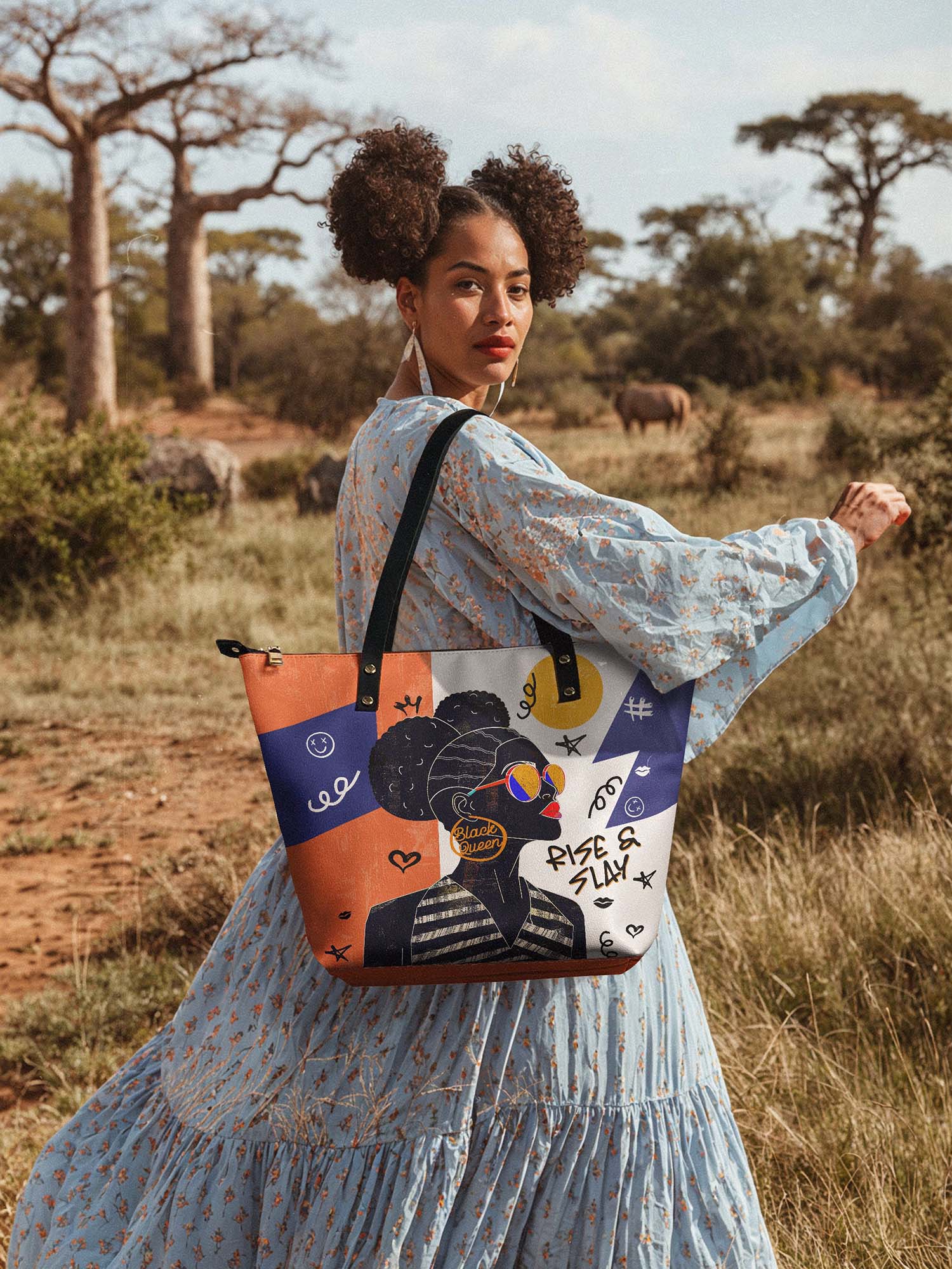 "Sanaa" Salt Pop Leather Tote Bag