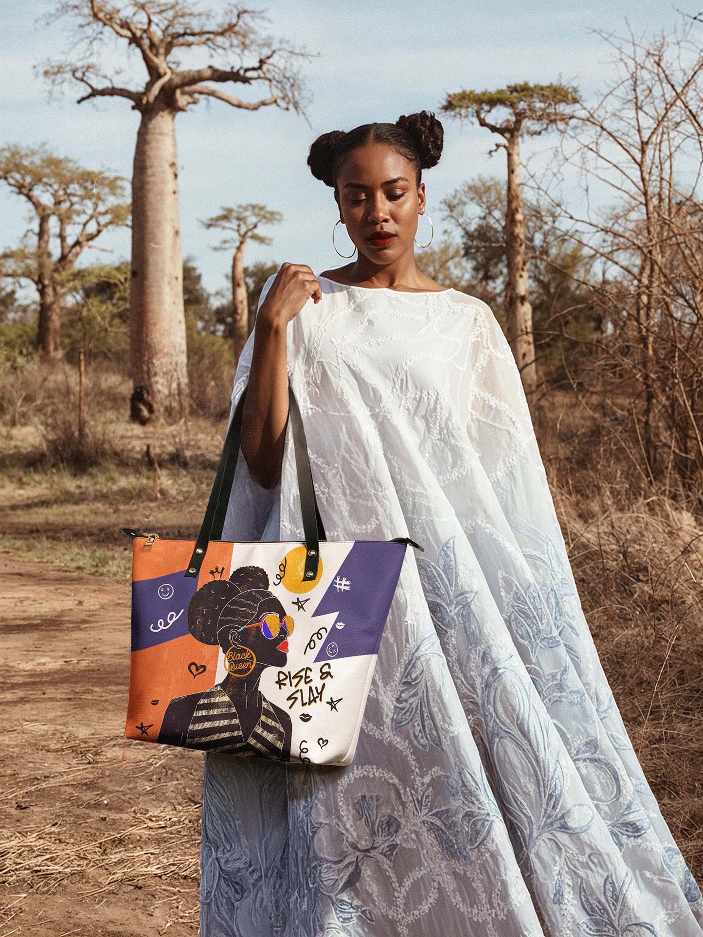 "Sanaa" Salt Pop Leather Tote Bag