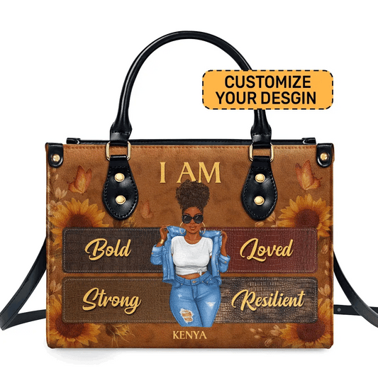  I Am Personalized Leather Bag