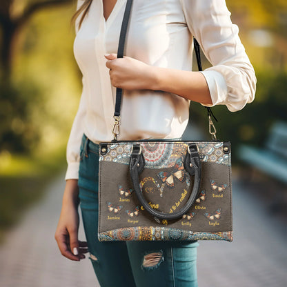  Blessed To Be Called Grandma Personalized Leather Bag