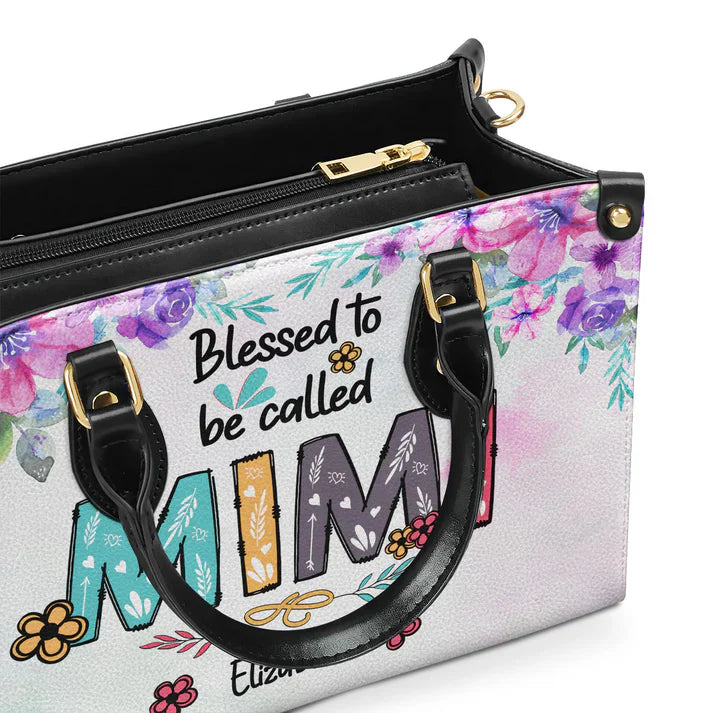  Blessed To Be Called Grandma/Nana Personalized Leather Bag