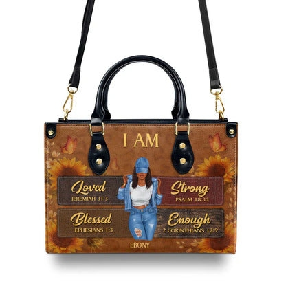  I Am Personalized Leather Bag