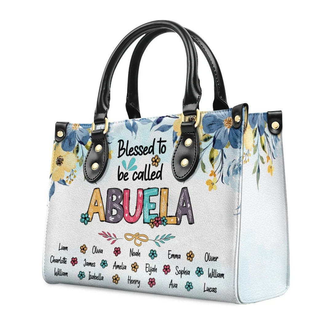  Blessed To Be Called Grandma/Nana Personalized Leather Bag