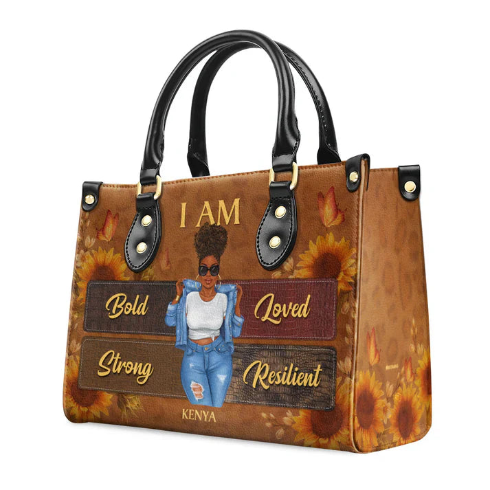  I Am Personalized Leather Bag