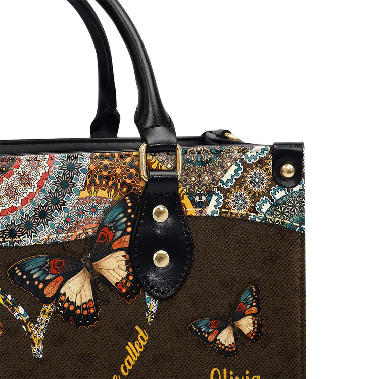  Blessed To Be Called Grandma Personalized Leather Bag