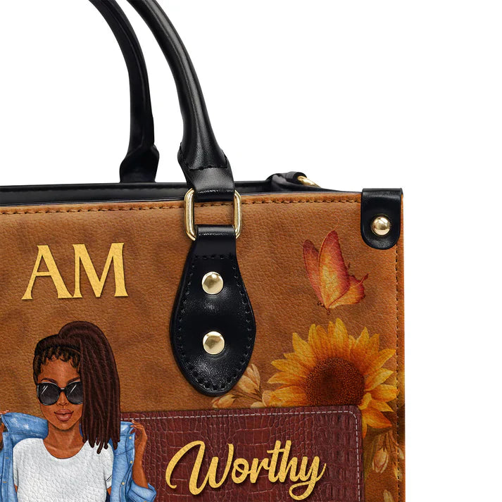  I Am Personalized Leather Bag