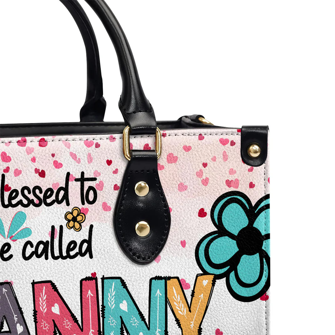  Blessed To Be Called Grandma/Nana Personalized Leather Bag