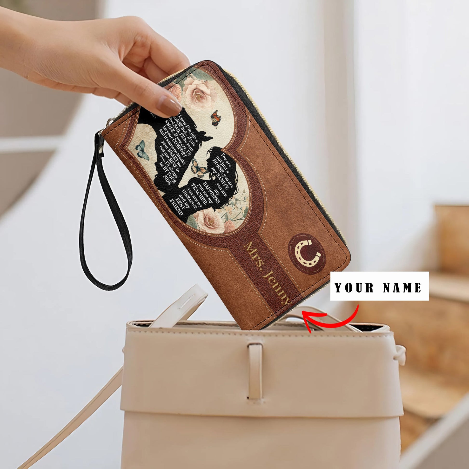  Leather Clutch Purse With Wristlet Strap Handle The Saddle Bond