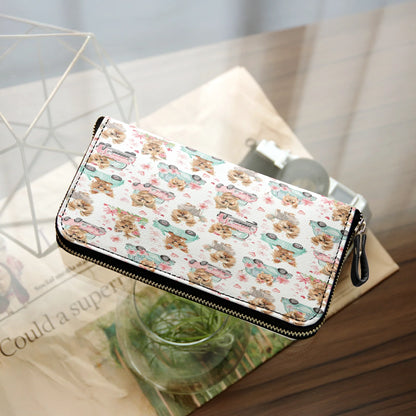  Leather Clutch Purse With Wristlet Strap Handle Yorkie Love